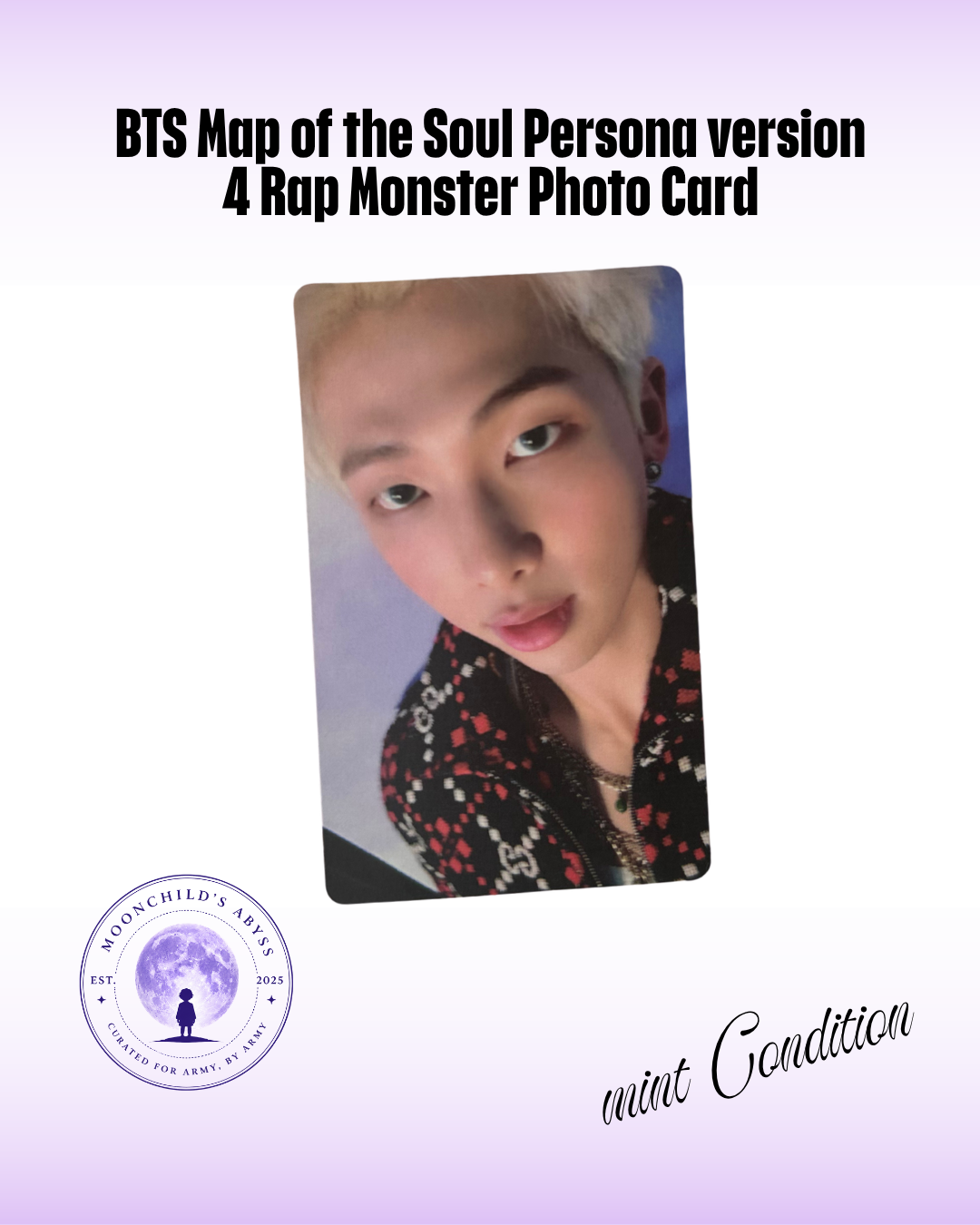 BTS Map of the Soul: Persona Version 4 RM Official Photocard