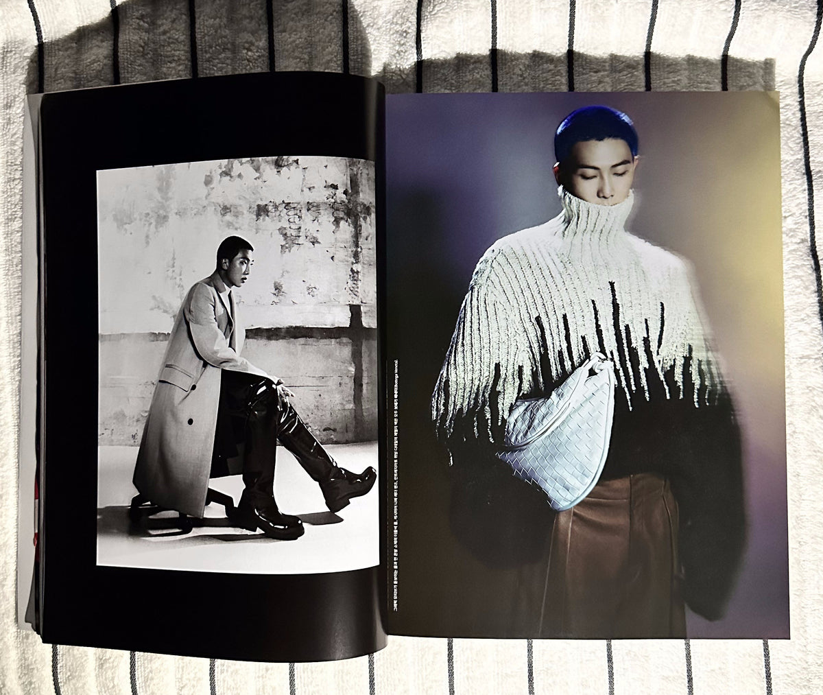 DAZED Korea October 2023 ft. RM (Kim Namjoon) — B&W long coat & trench coat editorial spread