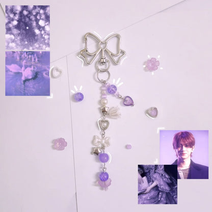 Pink & Purple Bow Charm — Handmade Bag Charm (Fan-Made)