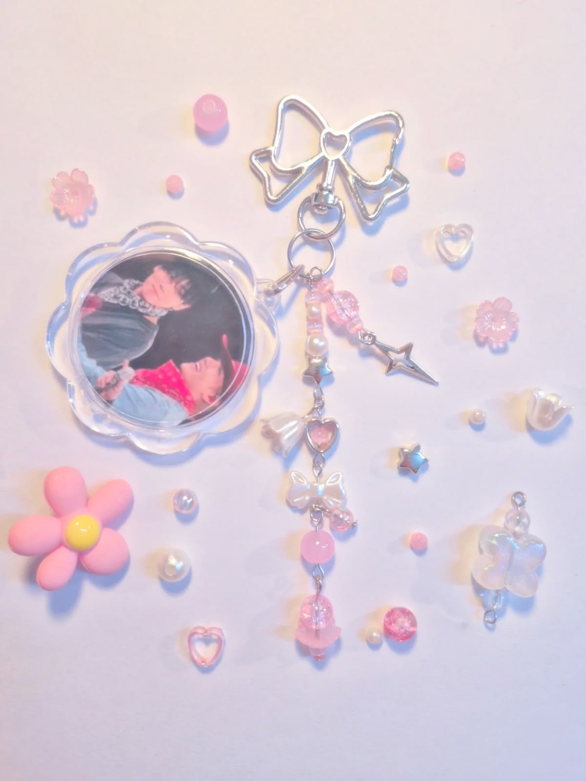 Pink & Purple Bow Charm — Handmade Bag Charm (Fan-Made)