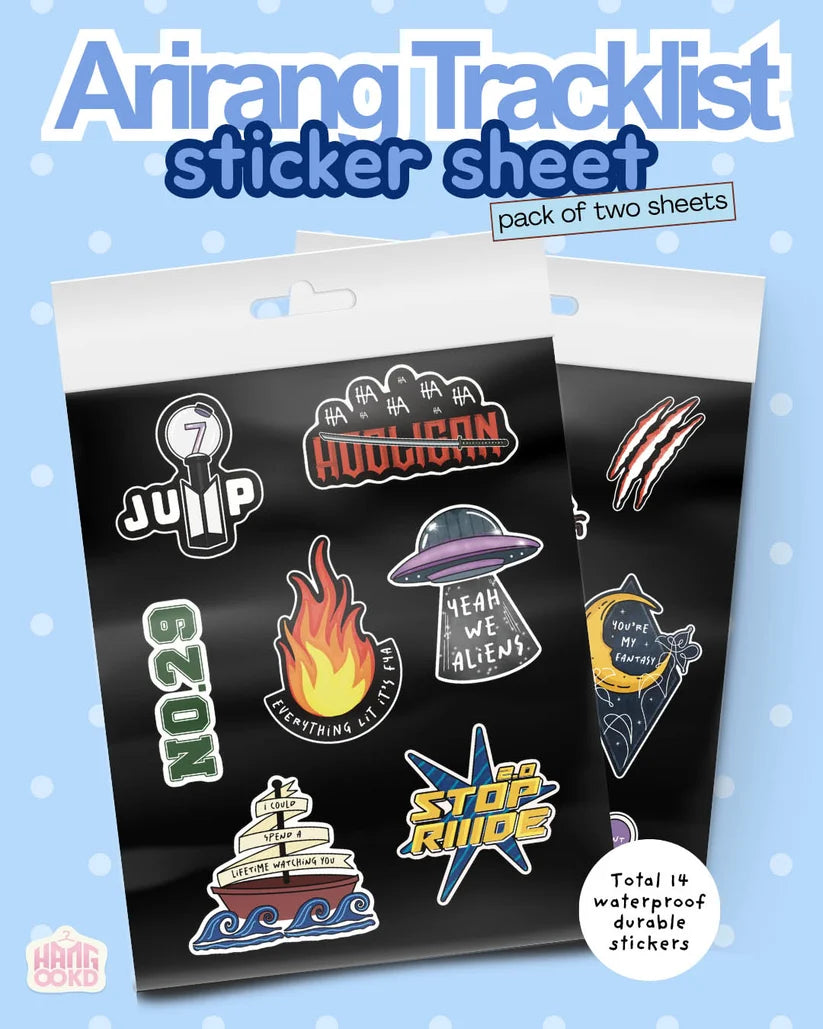 BTS Arirang Tracklist Sticker Sheet (Fan-Made)