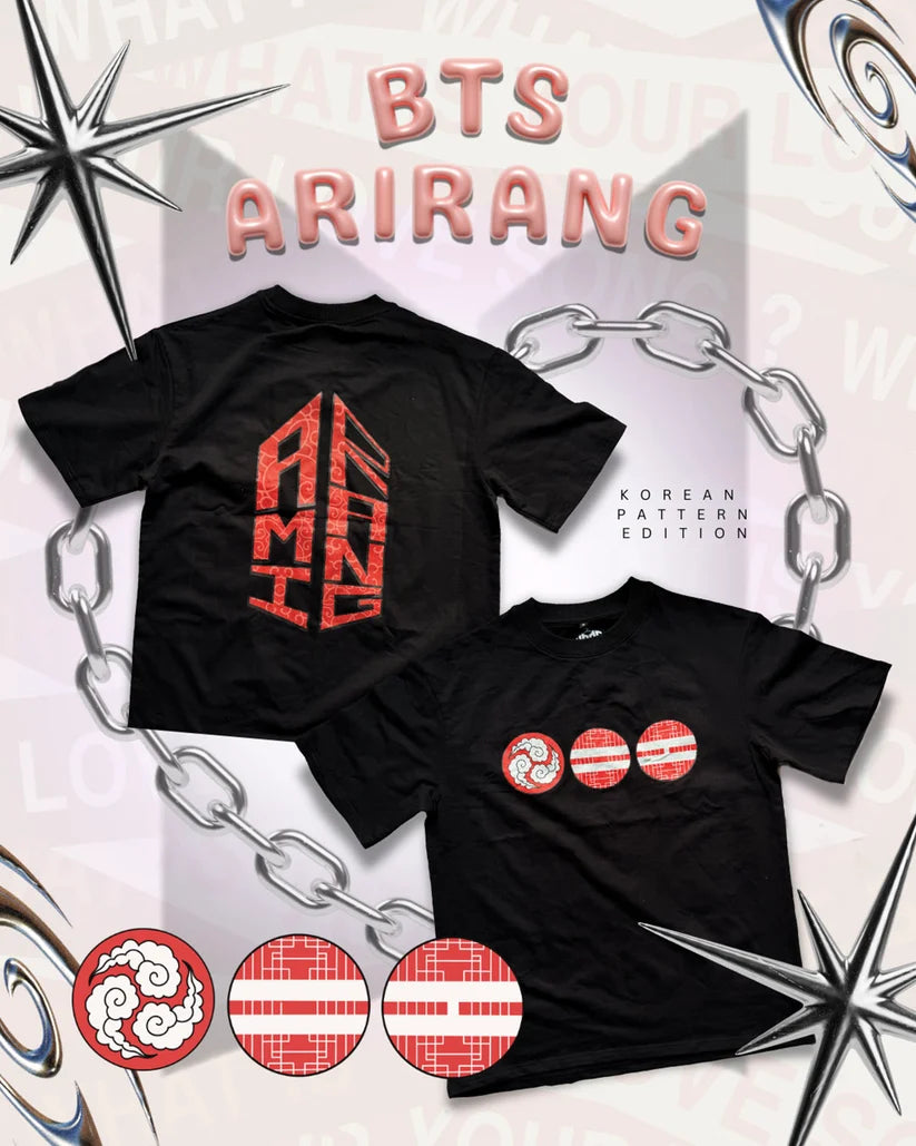 Kaos Oversize Premium  Motif Tradisional Arirang Amirang BTS (Buatan Penggemar)