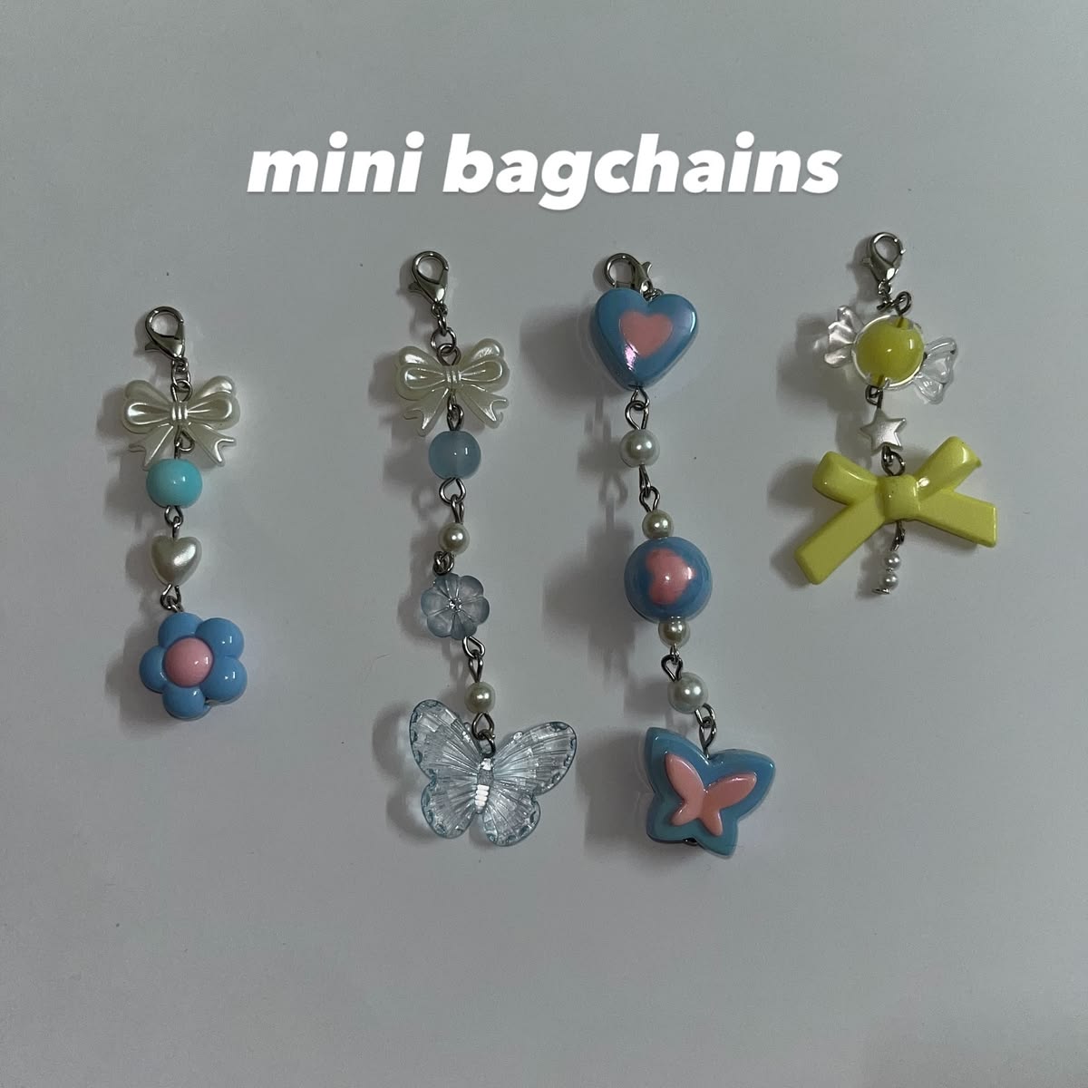 Mini Pastel Bag Charm set — Handmade Beaded Accessory (Fan-Made)
