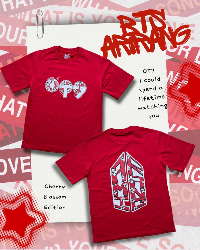 OT7 BTS Arirang Cherry Blossom Oversized T-Shirt (Fan-Made)